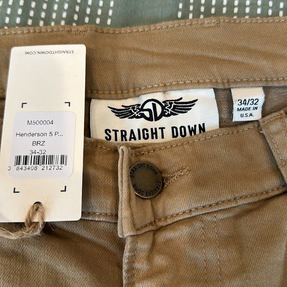 Straight Down Men's Henderson 5-Pocket Pant - Bronze 
34x32 - Picture 5 of 7